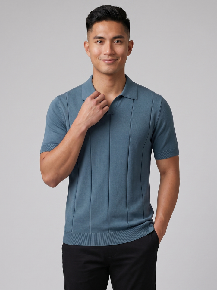 Men's Polo Shirt – Slim-Fit Rib Knit