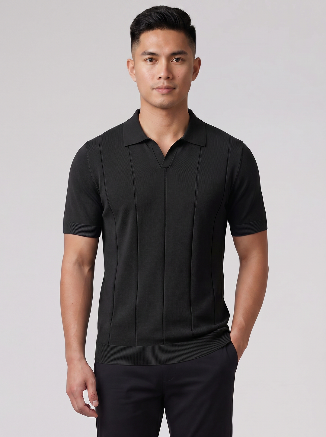 Men's Polo Shirt – Slim-Fit Rib Knit