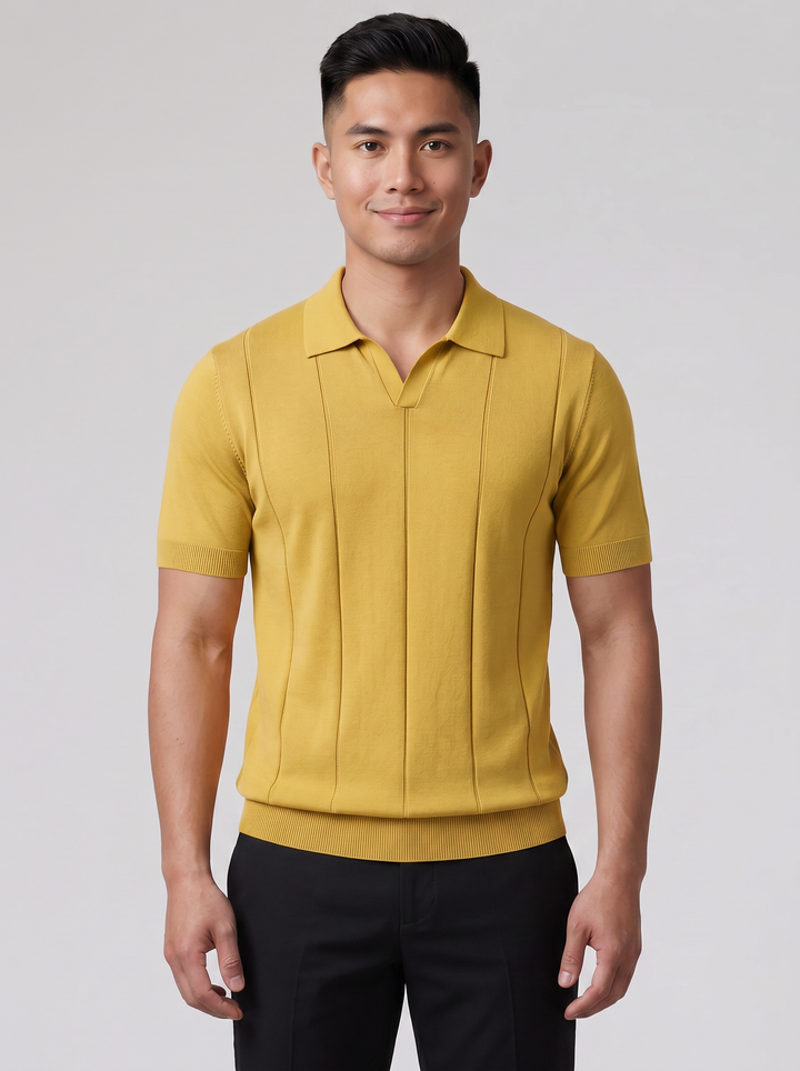 Men's Polo Shirt – Slim-Fit Rib Knit