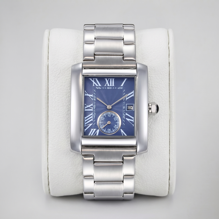 Men’s Stainless Steel Bracelet Tank Watch | Celestiella