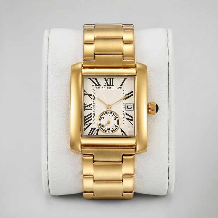 Men’s Stainless Steel Bracelet Tank Watch | Celestiella