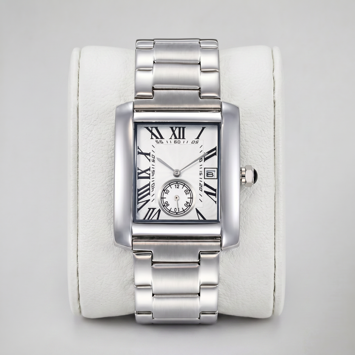 Men’s Stainless Steel Bracelet Tank Watch | Celestiella