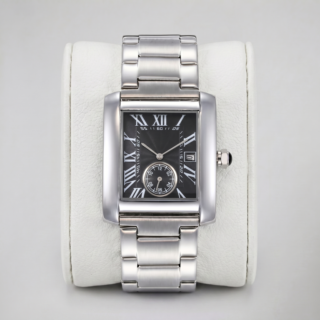 Men’s Stainless Steel Bracelet Tank Watch | Celestiella