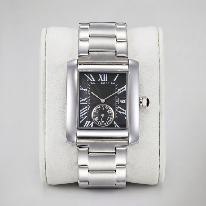 Men’s Stainless Steel Bracelet Tank Watch | Celestiella