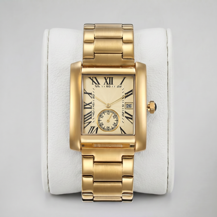 Men’s Stainless Steel Bracelet Tank Watch | Celestiella