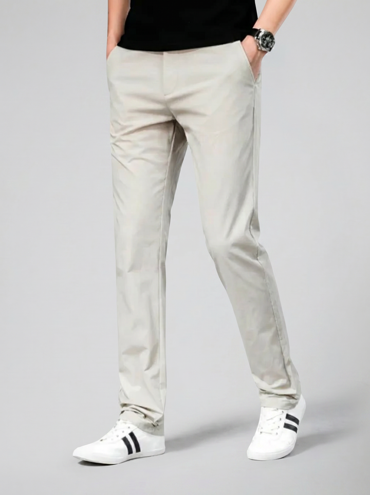 Men's Stretch Cotton Chino Trousers – Slim Flexible Everyday Fit