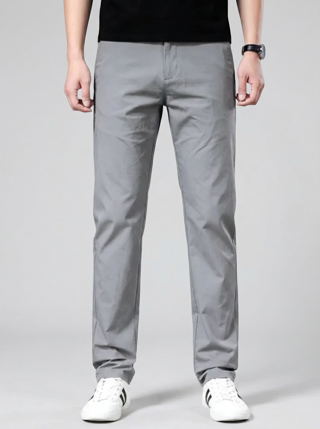 Men's Stretch Cotton Chino Trousers – Slim Flexible Everyday Fit