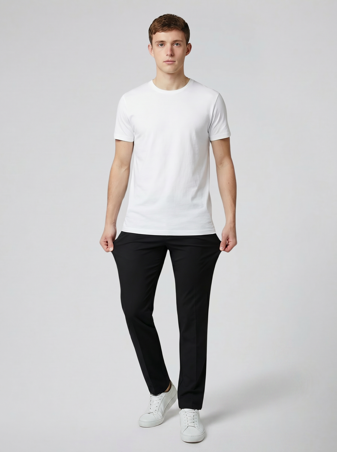 Men's Stretch Cotton Chino Trousers – Slim Flexible Everyday Fit