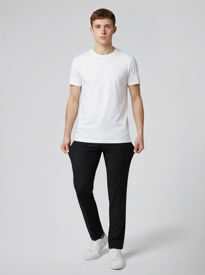 Men's Stretch Cotton Chino Trousers – Slim Flexible Everyday Fit