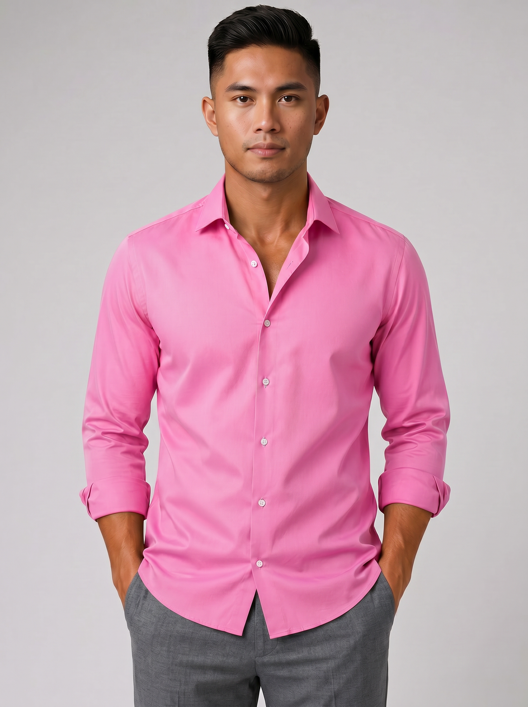 Men's Slim Fit Stretch Dress Shirt – Tailored Smart Style