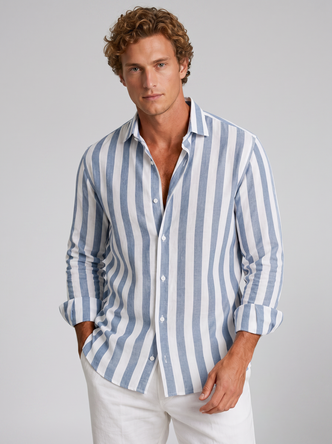 Men's Striped Linen Shirt – Relaxed Coastal Style