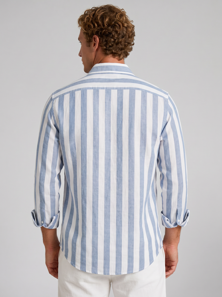Men's Striped Linen Shirt – Relaxed Coastal Style