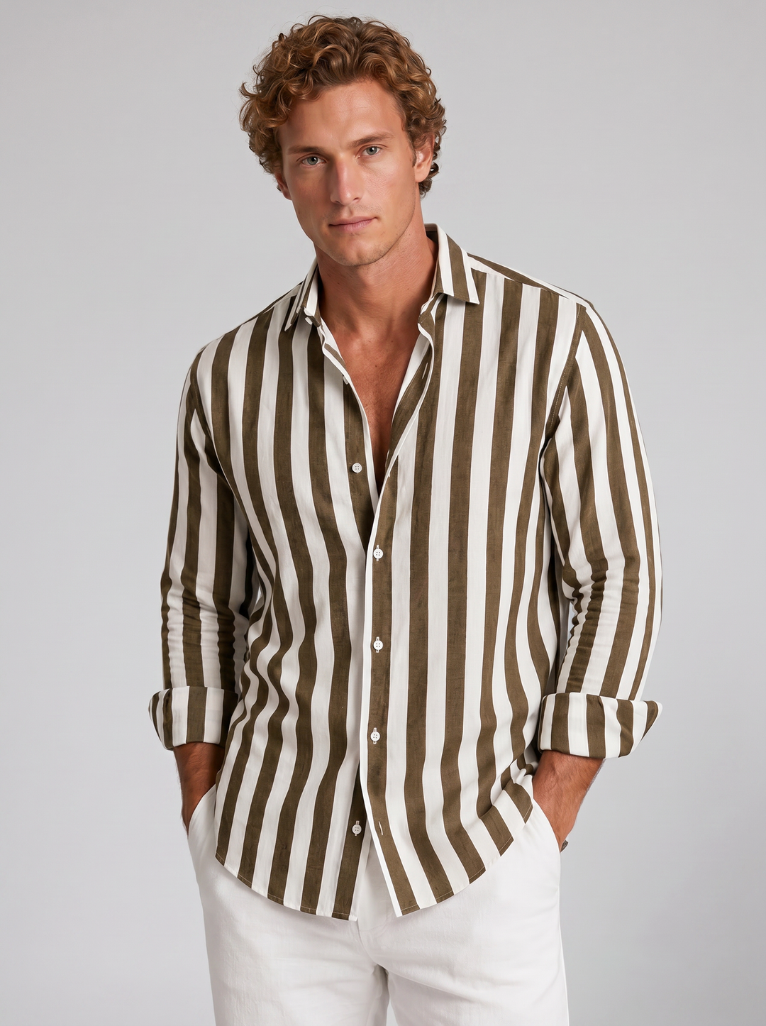 Men's Striped Linen Shirt – Relaxed Coastal Style