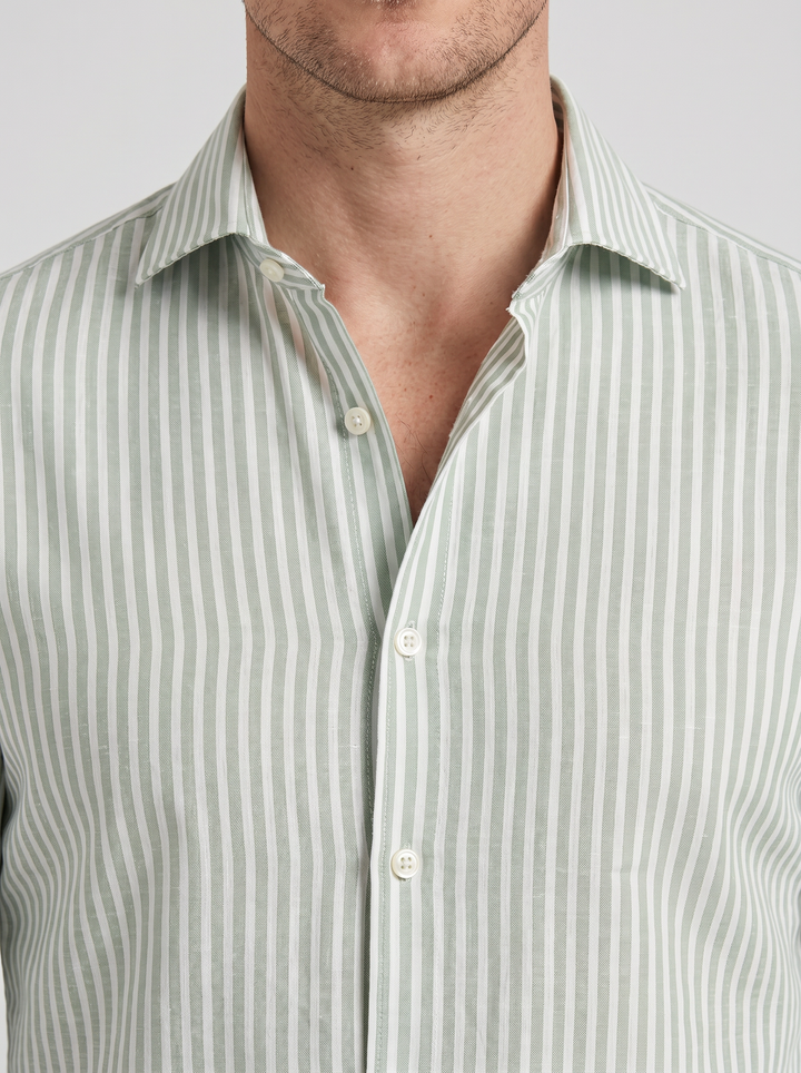 Men's Linen Shirt – Striped Resort