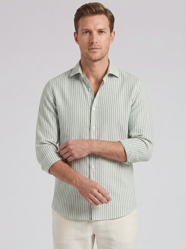Men's Linen Shirt – Striped Resort