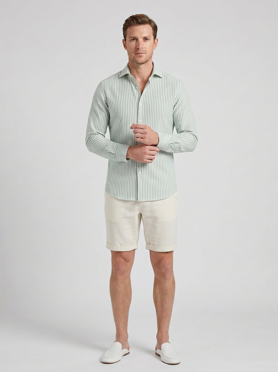 Men's Linen Shirt – Striped Resort
