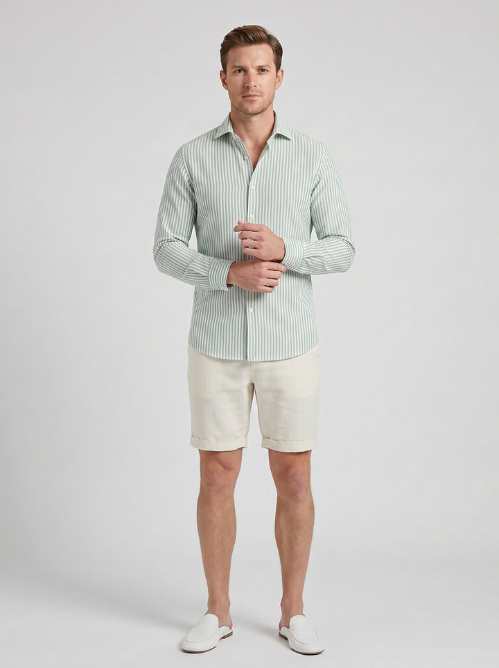 Men's Linen Shirt – Striped Resort