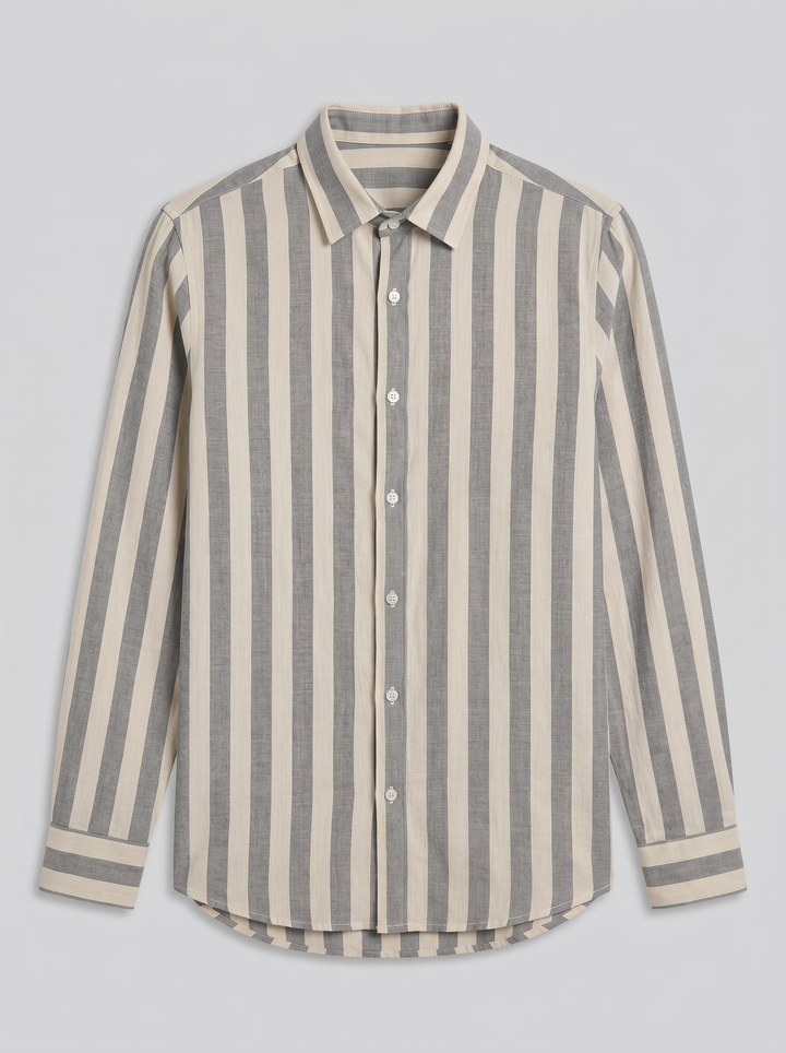 Men's Shirt – Striped Long-Sleeve Button-Down