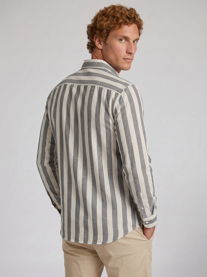 Men's Shirt – Striped Long-Sleeve Button-Down