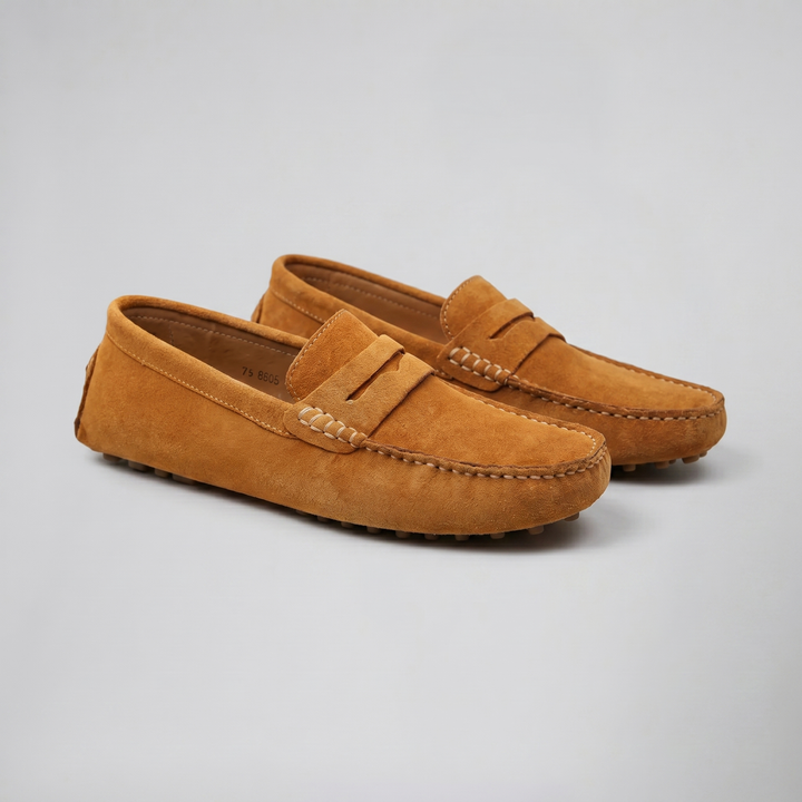 Men’s Suede Driver Loafers – Slip On | Celestiella