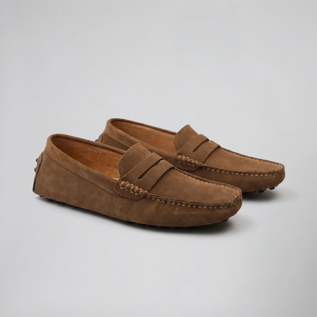 Men’s Suede Driver Loafers – Slip On | Celestiella