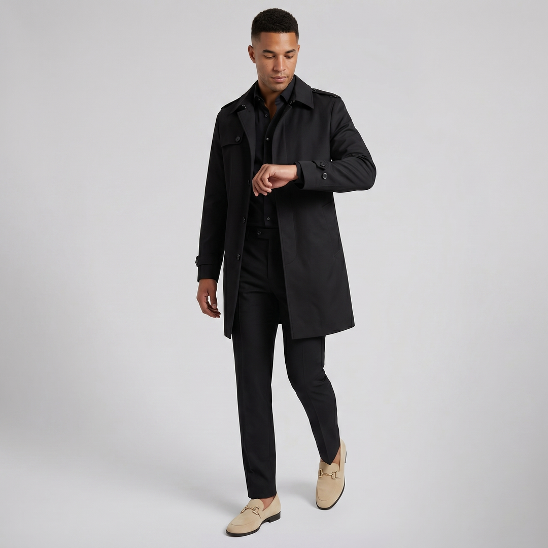 Men’s Suede Gold Detail Loafers | Celestiella