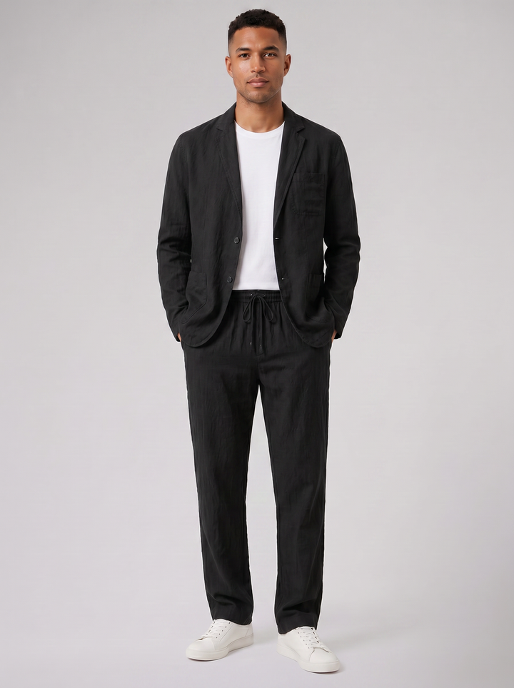 Men's Co-ord Set – Linen Blazer & Trousers