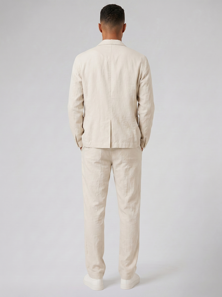 Men's Co-ord Set – Linen Blazer & Trousers