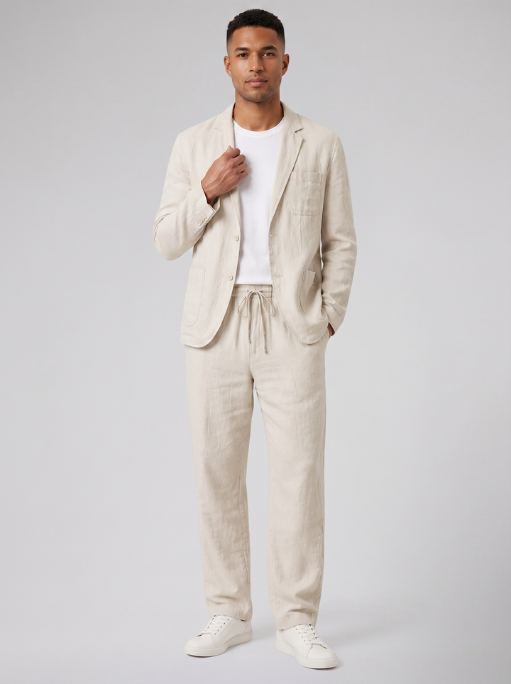 Men's Co-ord Set, Linen Blazer & Trousers