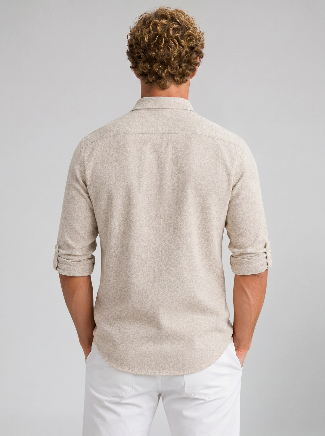 Men's Linen-Look Shirt – Long-Sleeve
