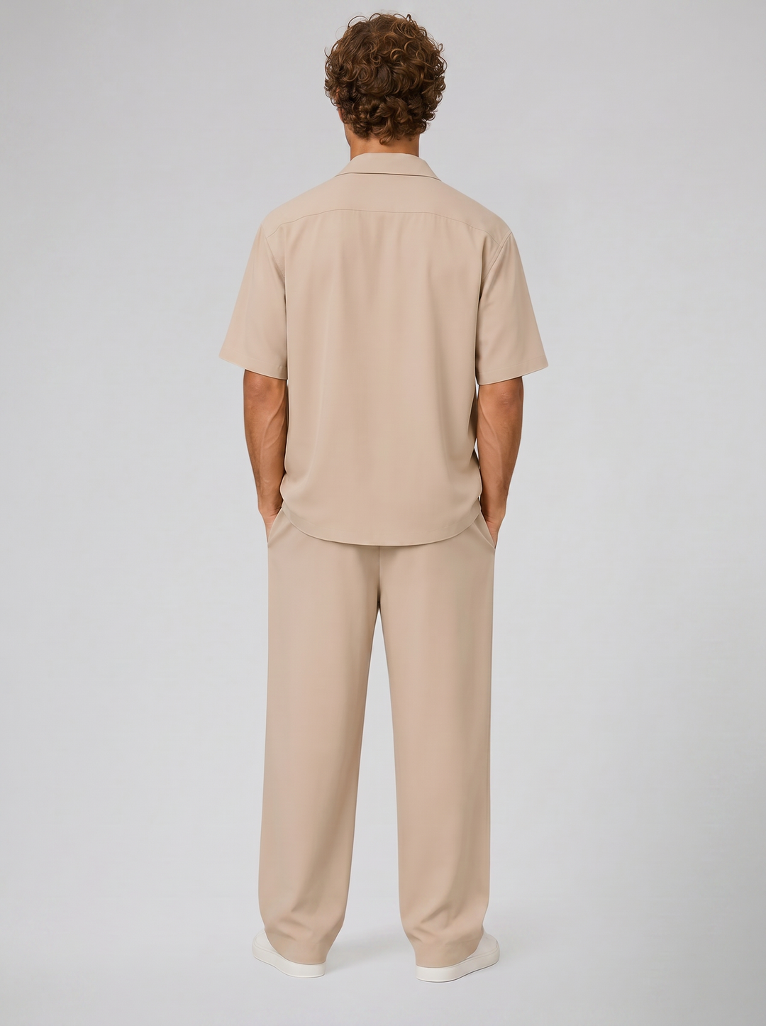 Men's Linen-Style Resort Shirt & Trousers Set – Relaxed Holiday Style