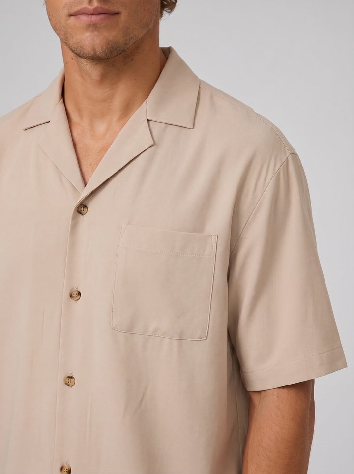 Men's Linen-Style Resort Shirt & Trousers Set – Relaxed Holiday Style