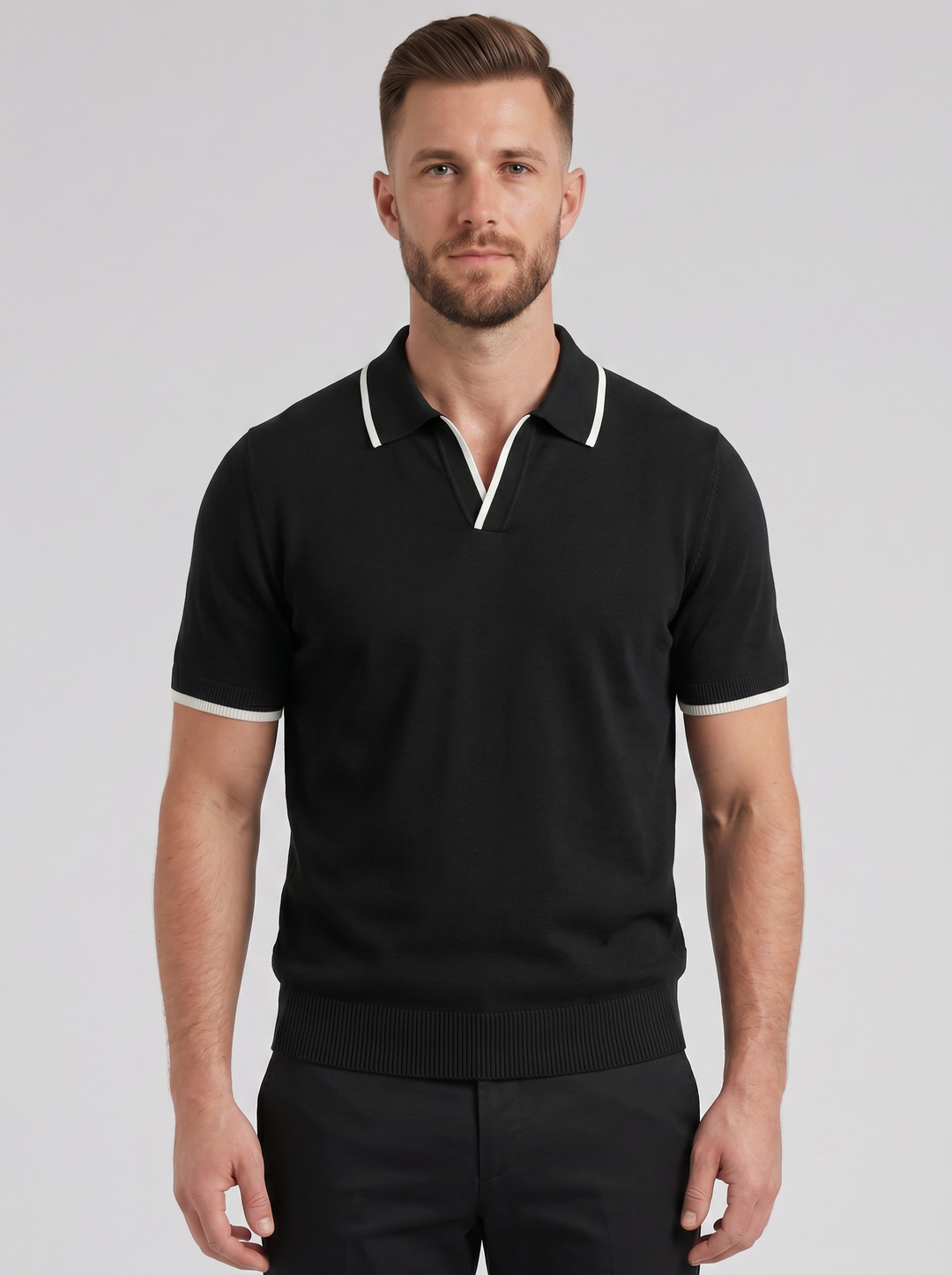 Men's Polo Shirt – Tonal Contrast Knit