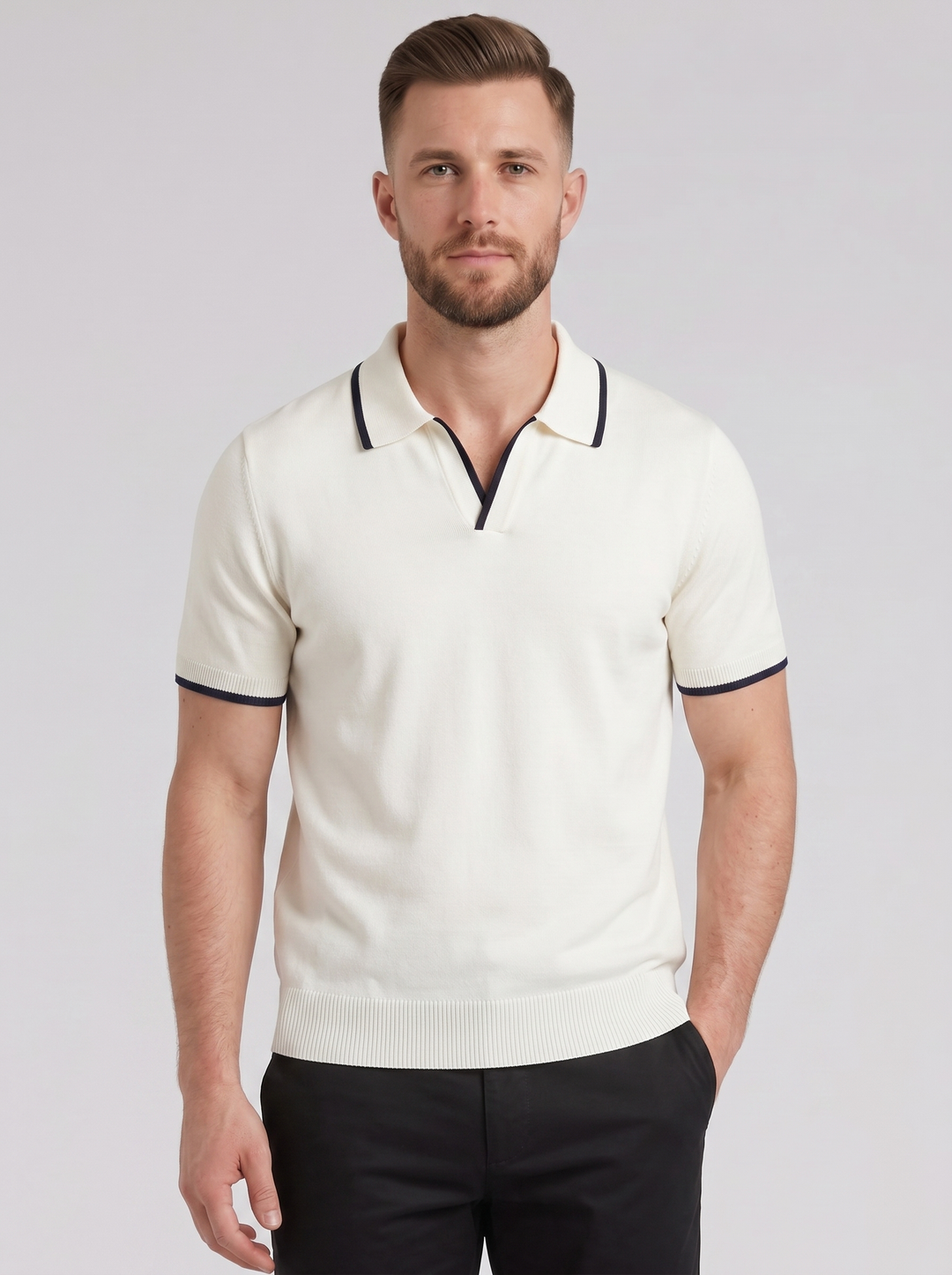 Men's Polo Shirt – Tonal Contrast Knit