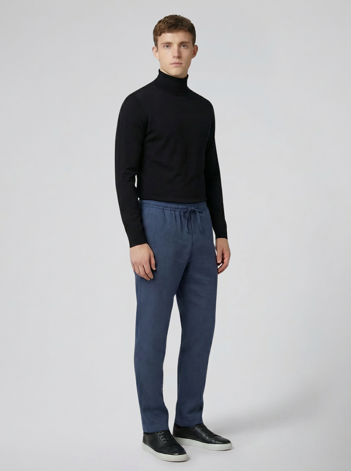 Men's Wide-Leg Linen Utility Trousers – Relaxed Breathable Everyday