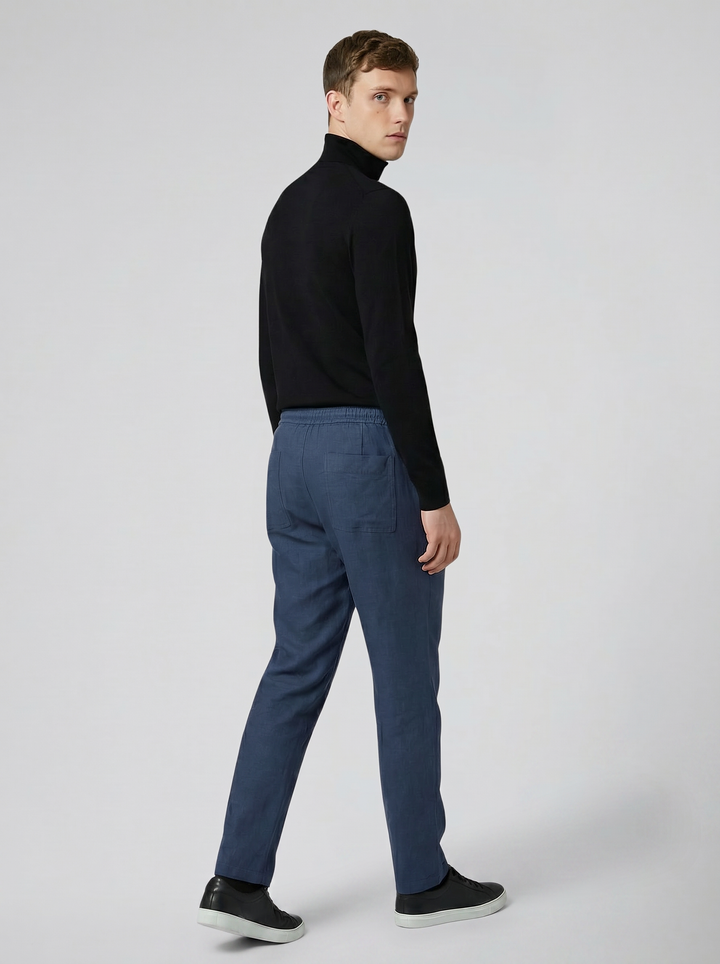 Men's Wide-Leg Linen Utility Trousers – Relaxed Breathable Everyday