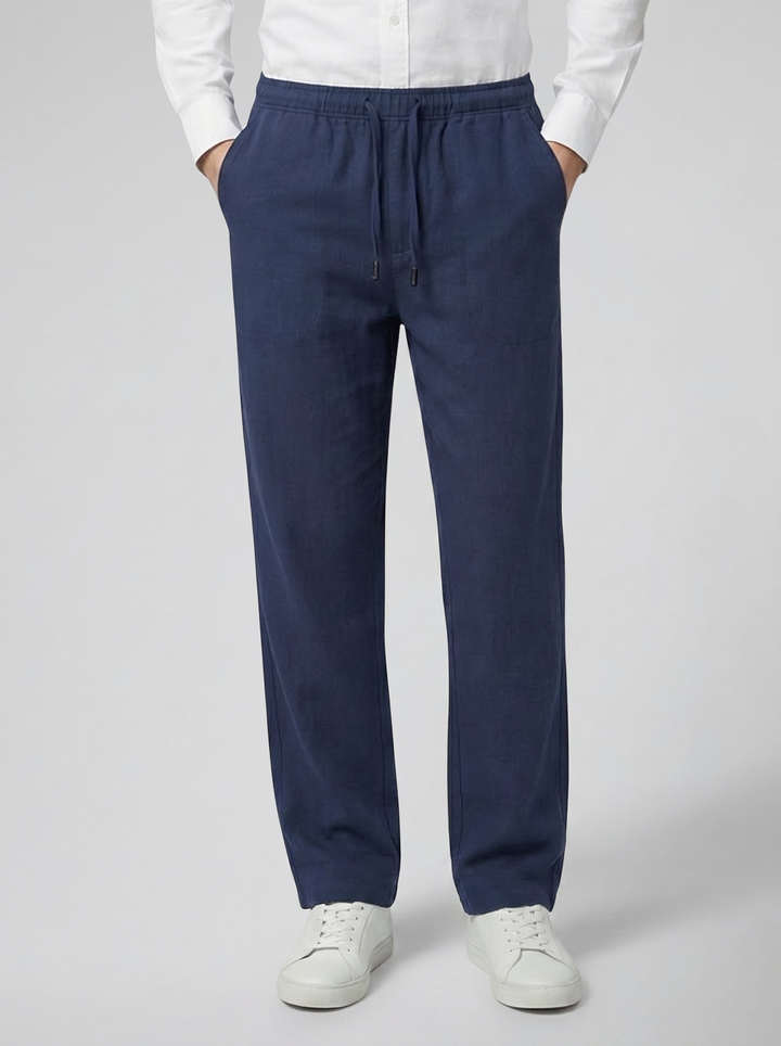 Men's Wide-Leg Linen Utility Trousers – Relaxed Breathable Everyday