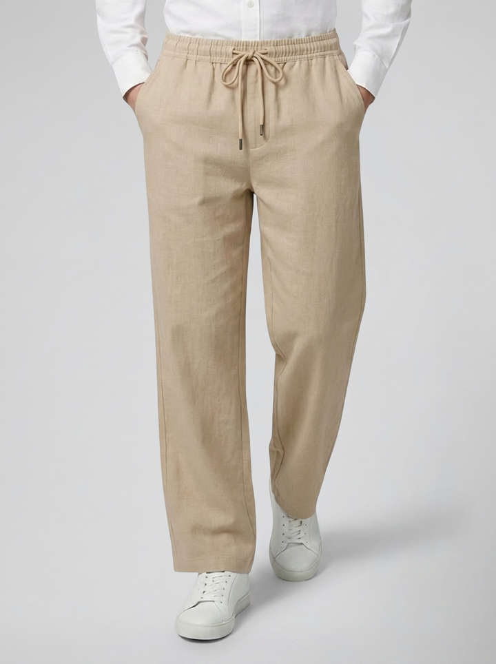 Men's Wide-Leg Linen Utility Trousers – Relaxed Breathable Everyday