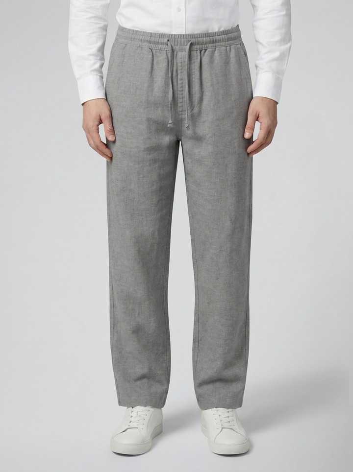 Men's Wide-Leg Linen Utility Trousers – Relaxed Breathable Everyday