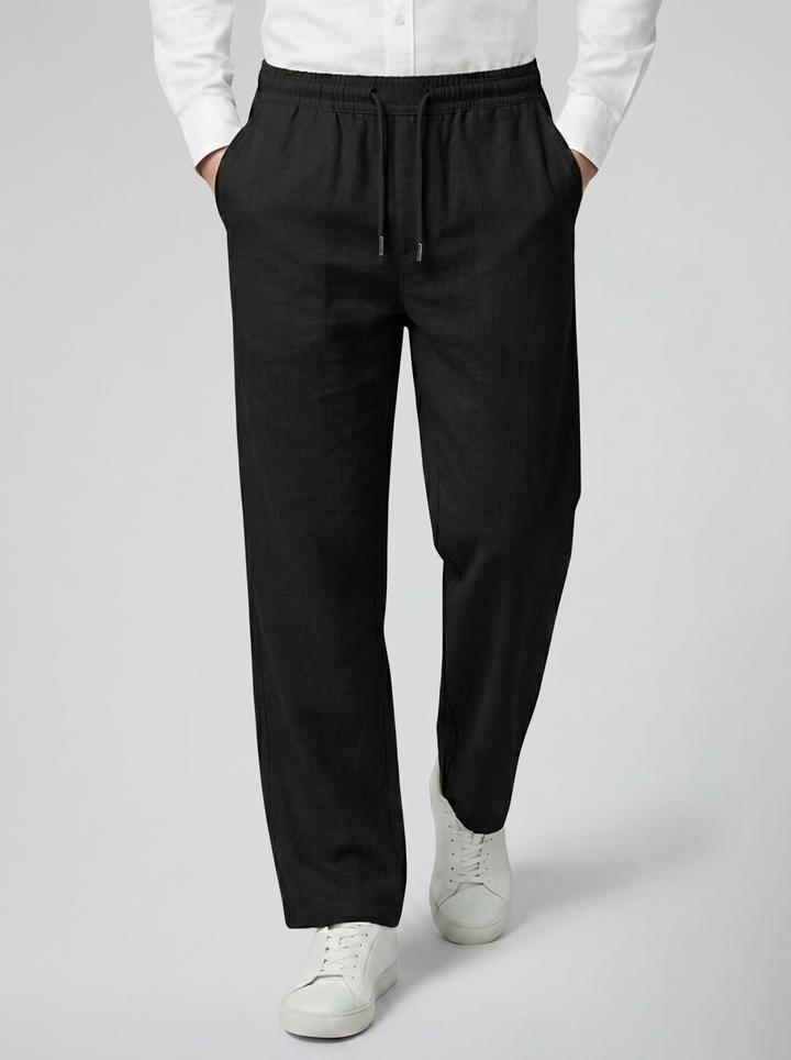 Men's Wide-Leg Linen Utility Trousers – Relaxed Breathable Everyday