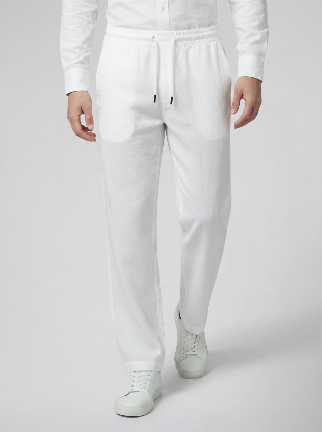 Men's Wide-Leg Linen Utility Trousers – Relaxed Breathable Everyday