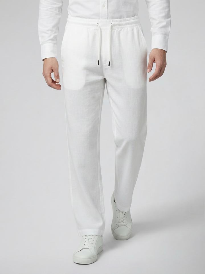 Men's Wide-Leg Linen Utility Trousers – Relaxed Breathable Everyday