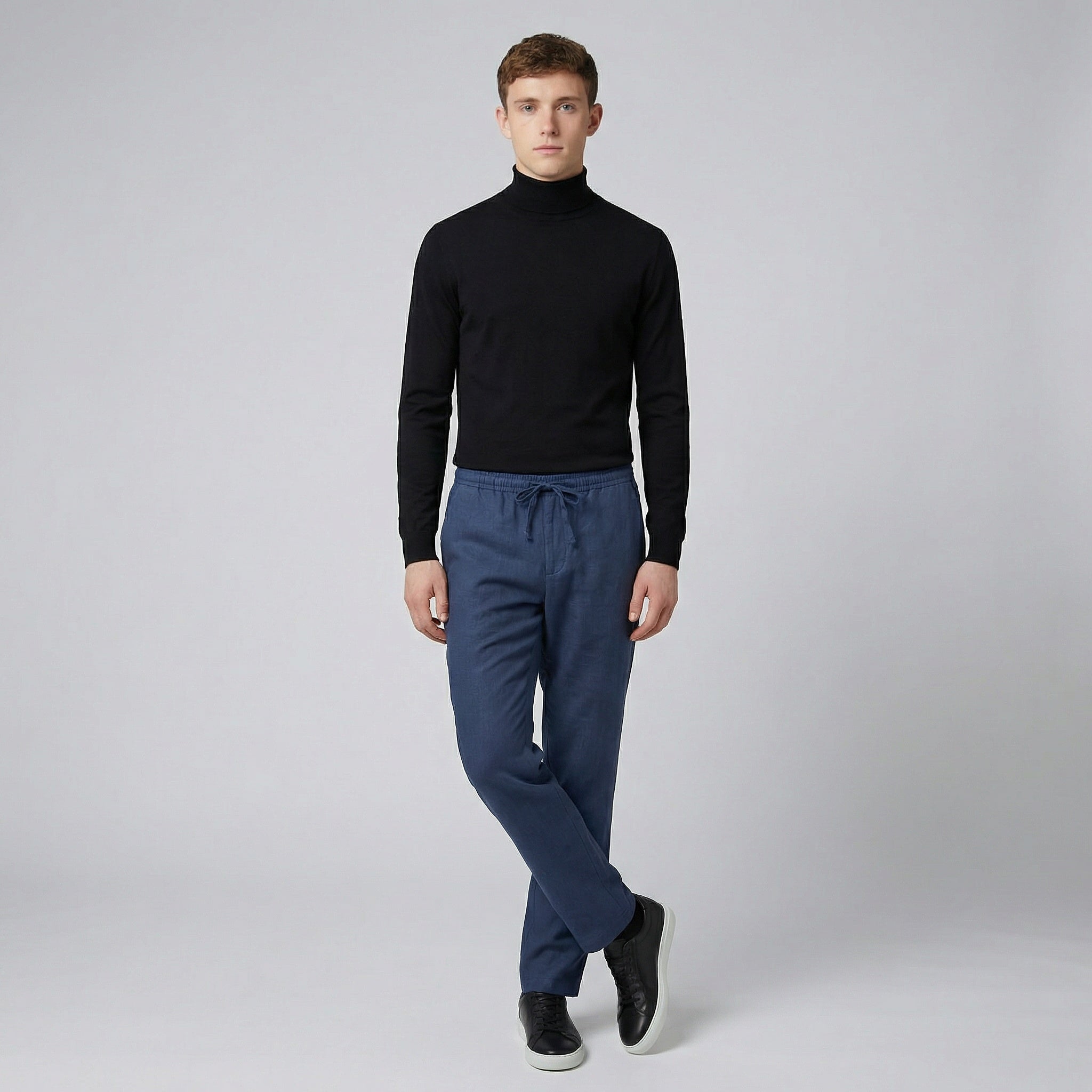 Men’s Wide-Leg Linen Utility Trousers | Celestiella