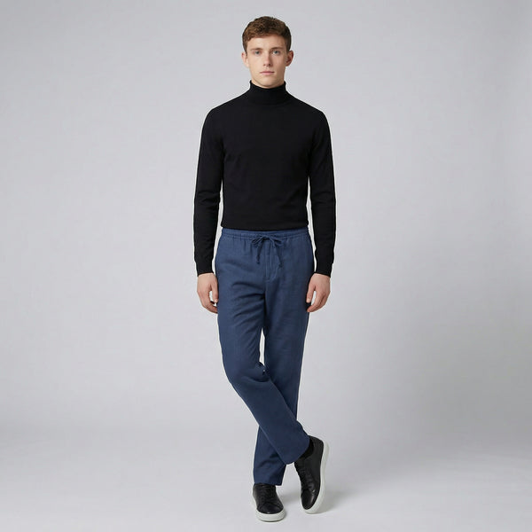 Men’s Wide-Leg Linen Utility Trousers | Celestiella