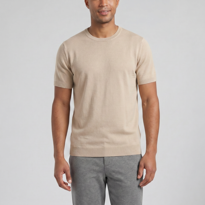 Men’s Wool Knit Casual T-Shirt | Celestiella