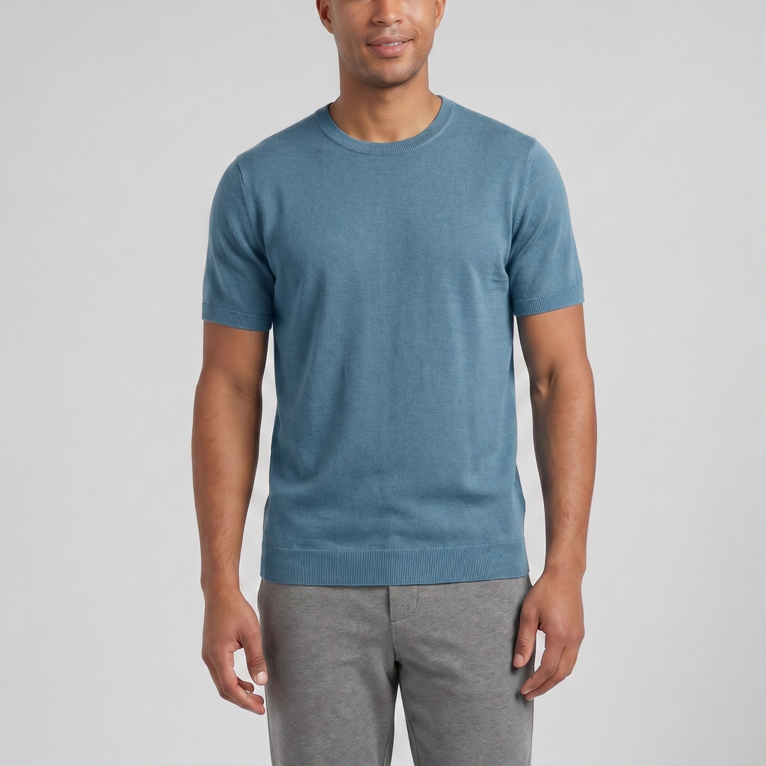 Men’s Wool Knit Casual T-Shirt | Celestiella