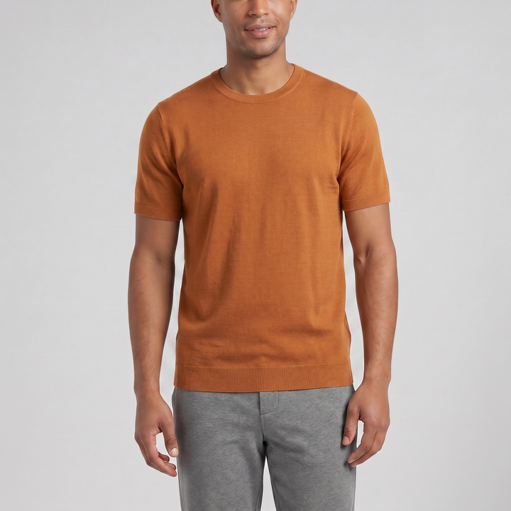 Men’s Wool Knit Casual T-Shirt | Celestiella