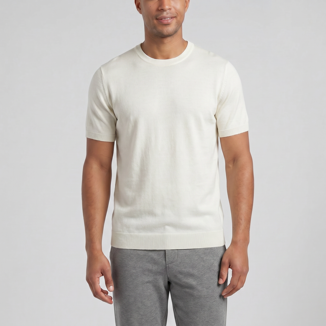 Men’s Wool Knit Casual T-Shirt | Celestiella