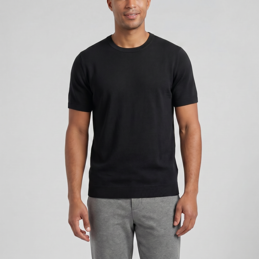 Men’s Wool Knit Casual T-Shirt | Celestiella