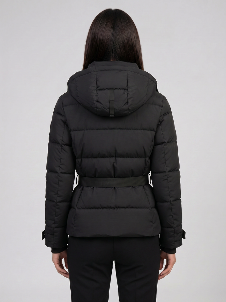 Women's Puffer Jacket – Belted Hooded